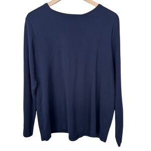 Talbots The Talbots Tee Pima Cotton 2x Navy Blue Essentials Basic Minimalist